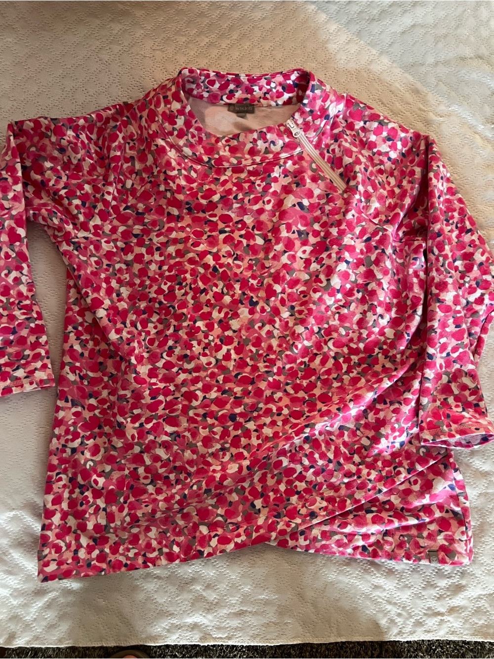 Talbots Pink Multi Floral-Print Long Sleeve Top